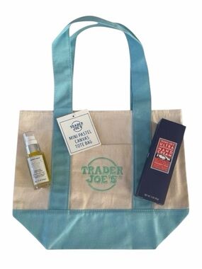 Trio Trader Joe’s Mini Canvas Tote Bag, Hair Oil & Hand Cream! All 3 brand new.